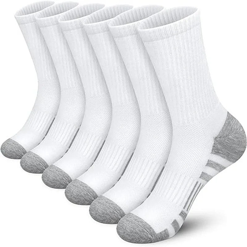Upgrade Your Game with 3 Pairs of Plus Size Men's Basketball Socks in Black and White