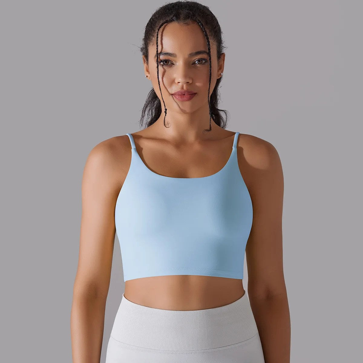 Intense Training Sports Bra: Double-sided Nylon, High Elasticity, Solid Color