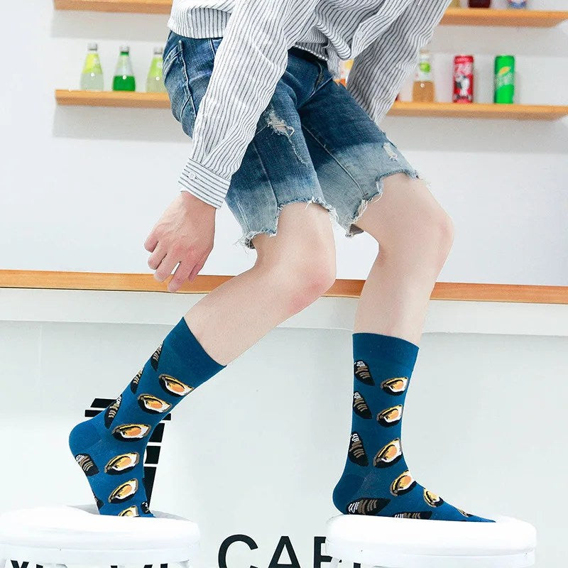 Stay Cool and Stylish with Our Sweat-Absorbing Trendy Men Socks - Wholesale Medium Length Socks for Men and Women