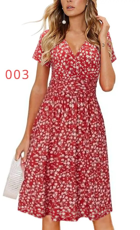 Flaunt Your Style with Our Women's Summer Floral V-Neck Cropped Party Dress - Perfect for Any Occasion!