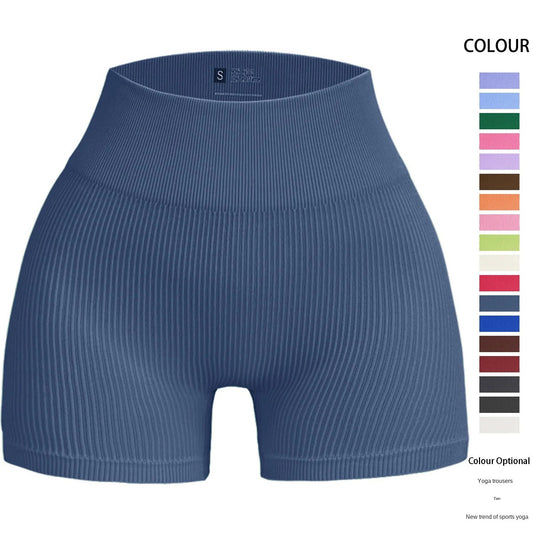 High Waist Seamless Yoga Shorts for Fitness & Running - Hip-Lifting, Stretchable, Peach Hip Casual Sports Shorts