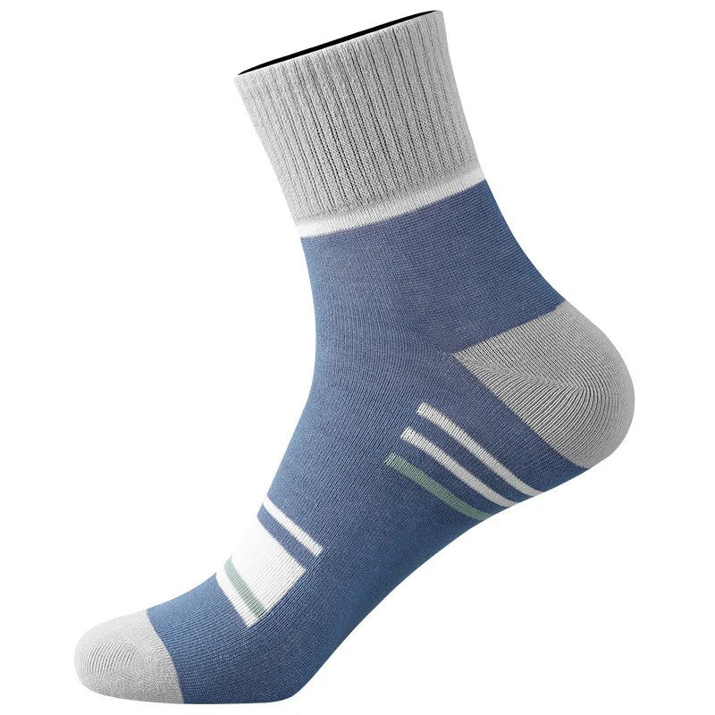 men's cotton socks , breathable and deodorant sports ins trend color-blocked stripe student socks