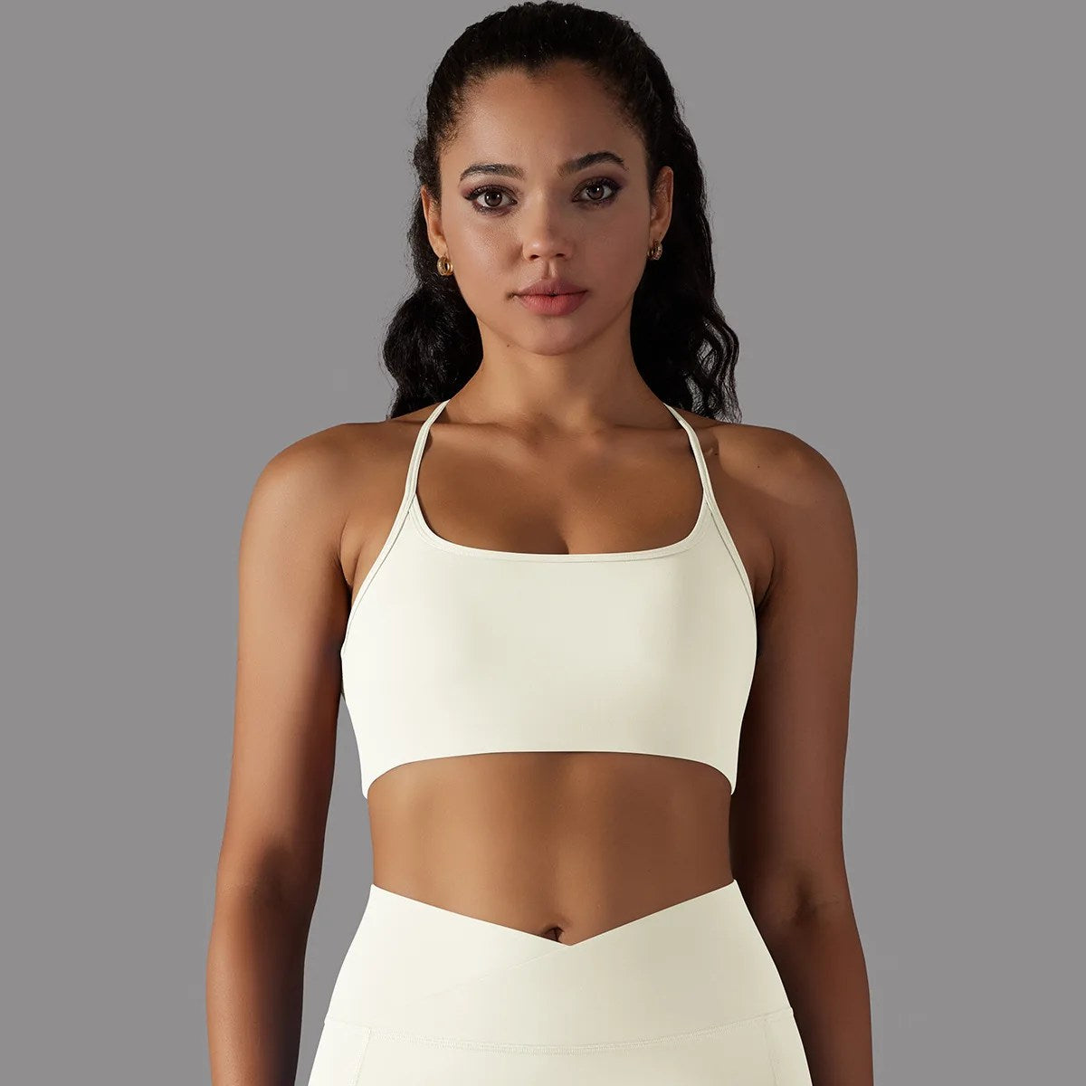 Double-Sided Nylon Brushed Back Cross Sports Bra: Ideal for Running, Fitness & Yoga - High Support Athletic Vest