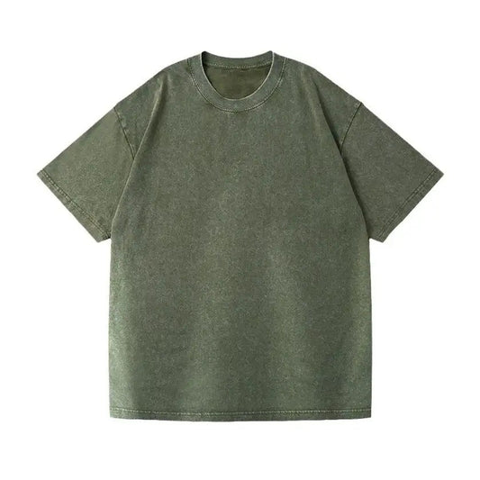 Vintage Stir Fried Snow Water Wash T-shirt: Unisex Heavyweight Pure Cotton for Cross Border Style - 230g