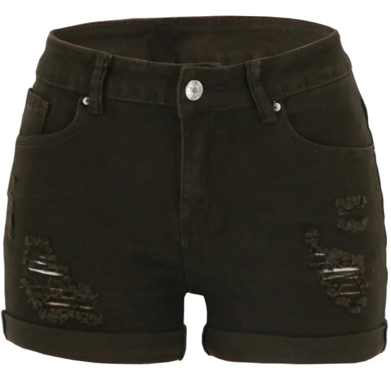 Get the Perfect Fit with Women's Oversize Distressed Denim Cut-Offs - Low Rise Jeans Hot Pants for a Trendy Look!