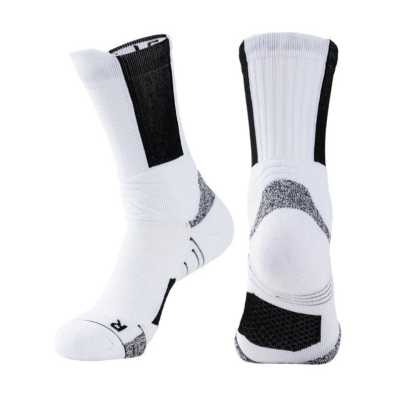 Elite Long High-Top Basketball Socks for Men | Professional Outdoor Running Sports Socks with Towel Bottom