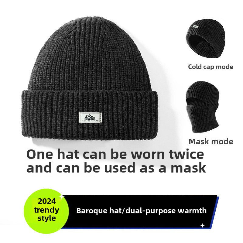 Free shipping autumn and winter warm knitted cold hat versatile men's outdoor riding thickened warm headgear windproof breathable mask
